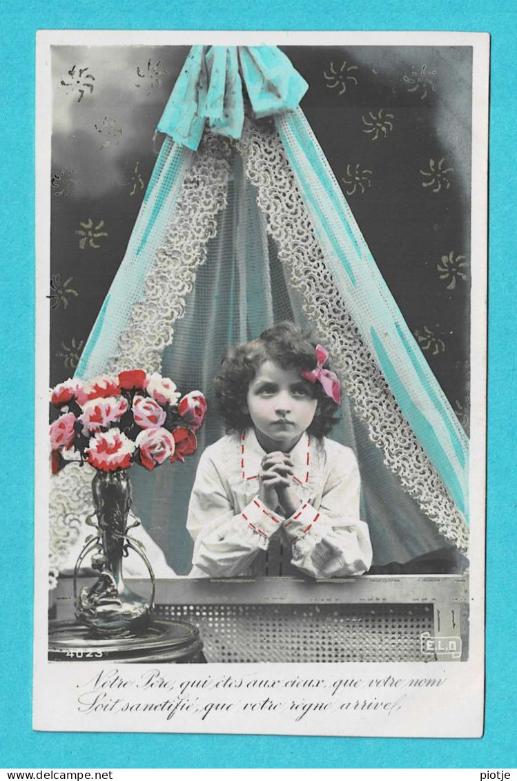 * Fantaisie - Fantasy - Fantasie (Enfant - Child) * (E.L.D. 4023) Serie De 5 Cartes, Roses, Prier, Girl, Fille, Fleurs - Portraits