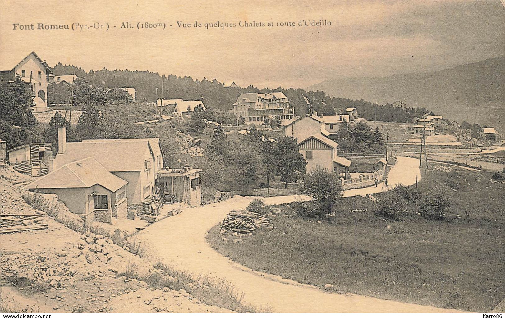 Font Romeu * Route D'odeillo Et Vue De Quelques Chalets * Villas - Other & Unclassified