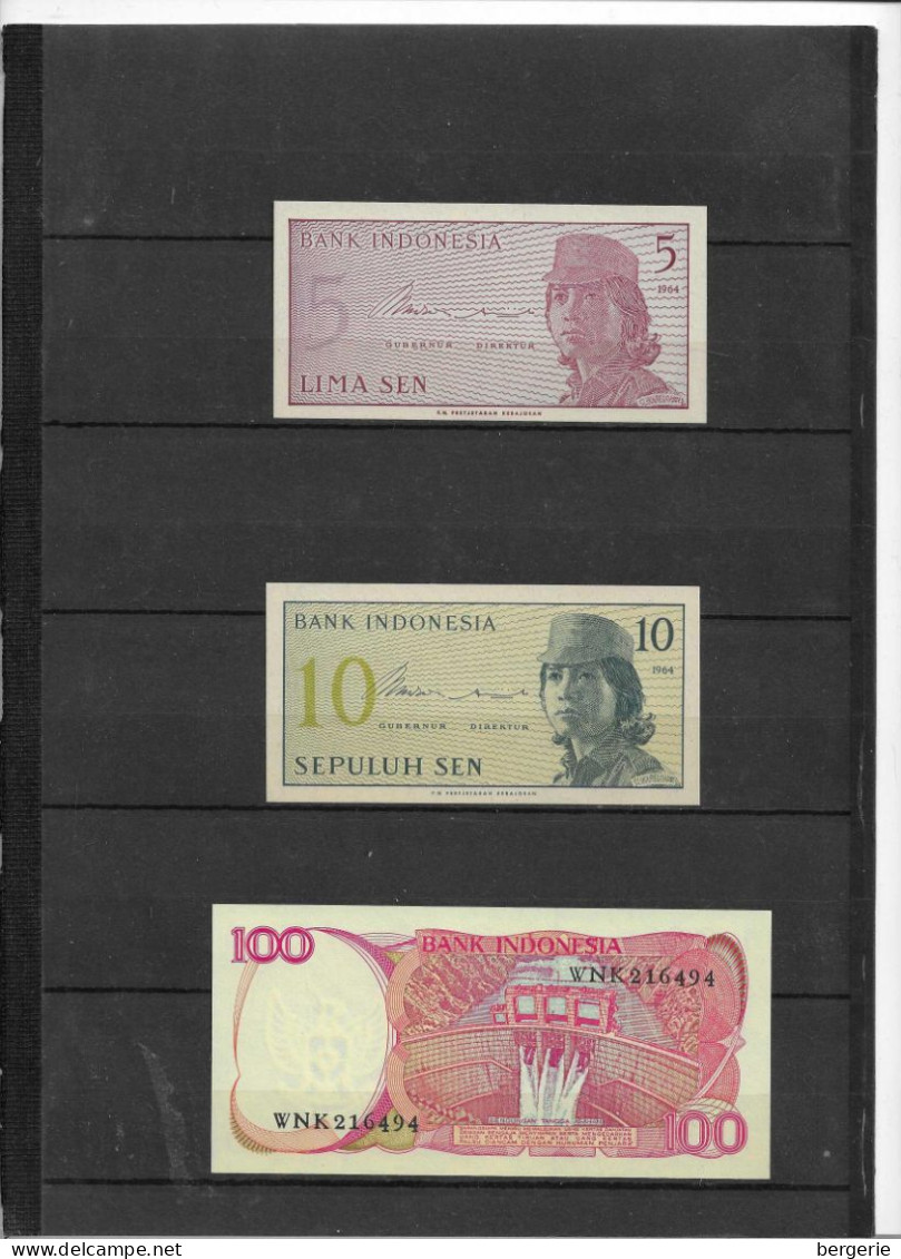 C/286            Indonesie   -   3 Billets Neufs - Indonésie