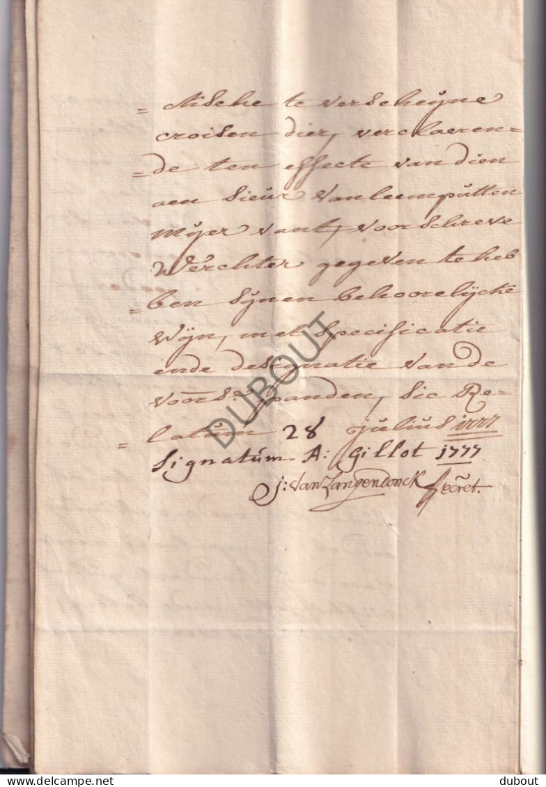 Leuven/Werchter/Tremelo - Manuscript 1777- Betreft Groot Begijnhof Begijn Maria Demarnef - Lening (V3135)