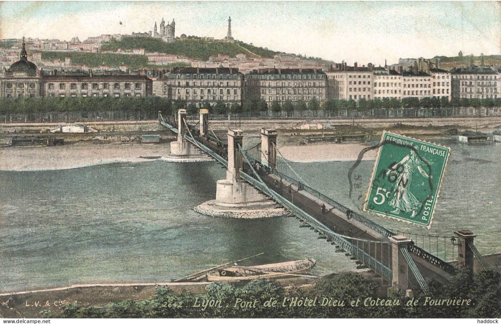 LYON : PONT DE L'HOTEL DIEU ET COTEAU DE FOURVIERE - Sonstige & Ohne Zuordnung