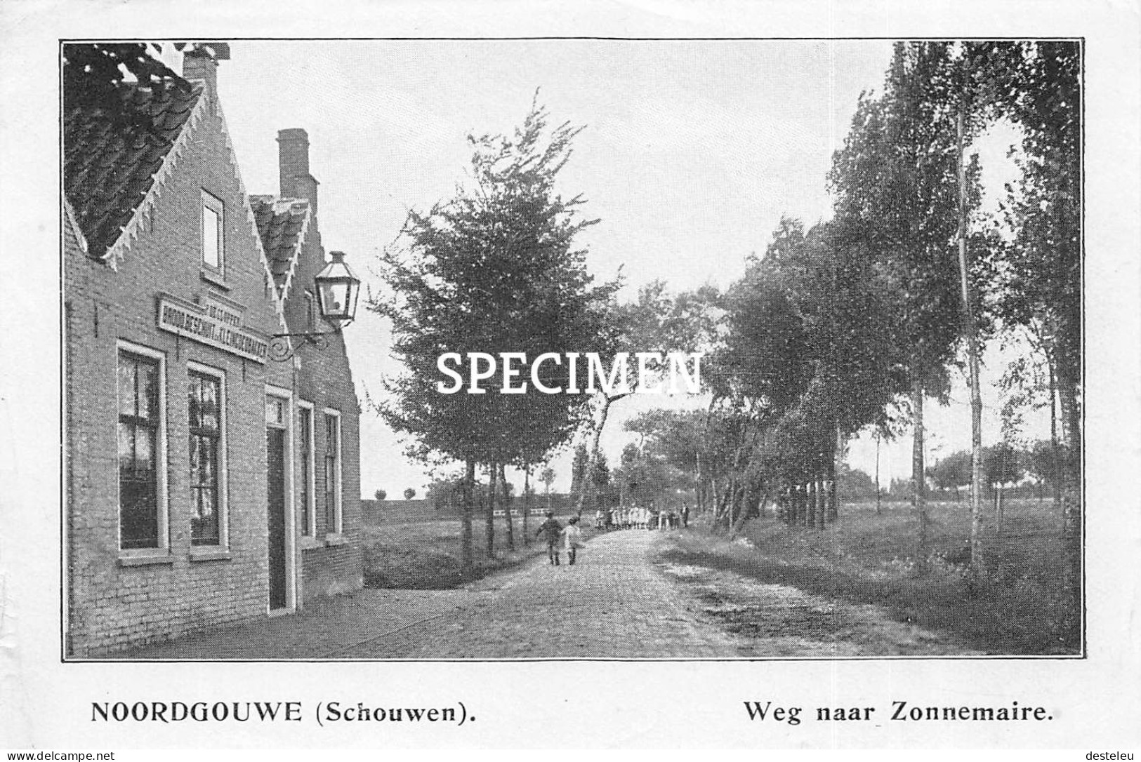 Prent - Weg Naar Zonnemaire - Noordgouwe Schouwen  - 8.5x12.5 Cm - Other & Unclassified