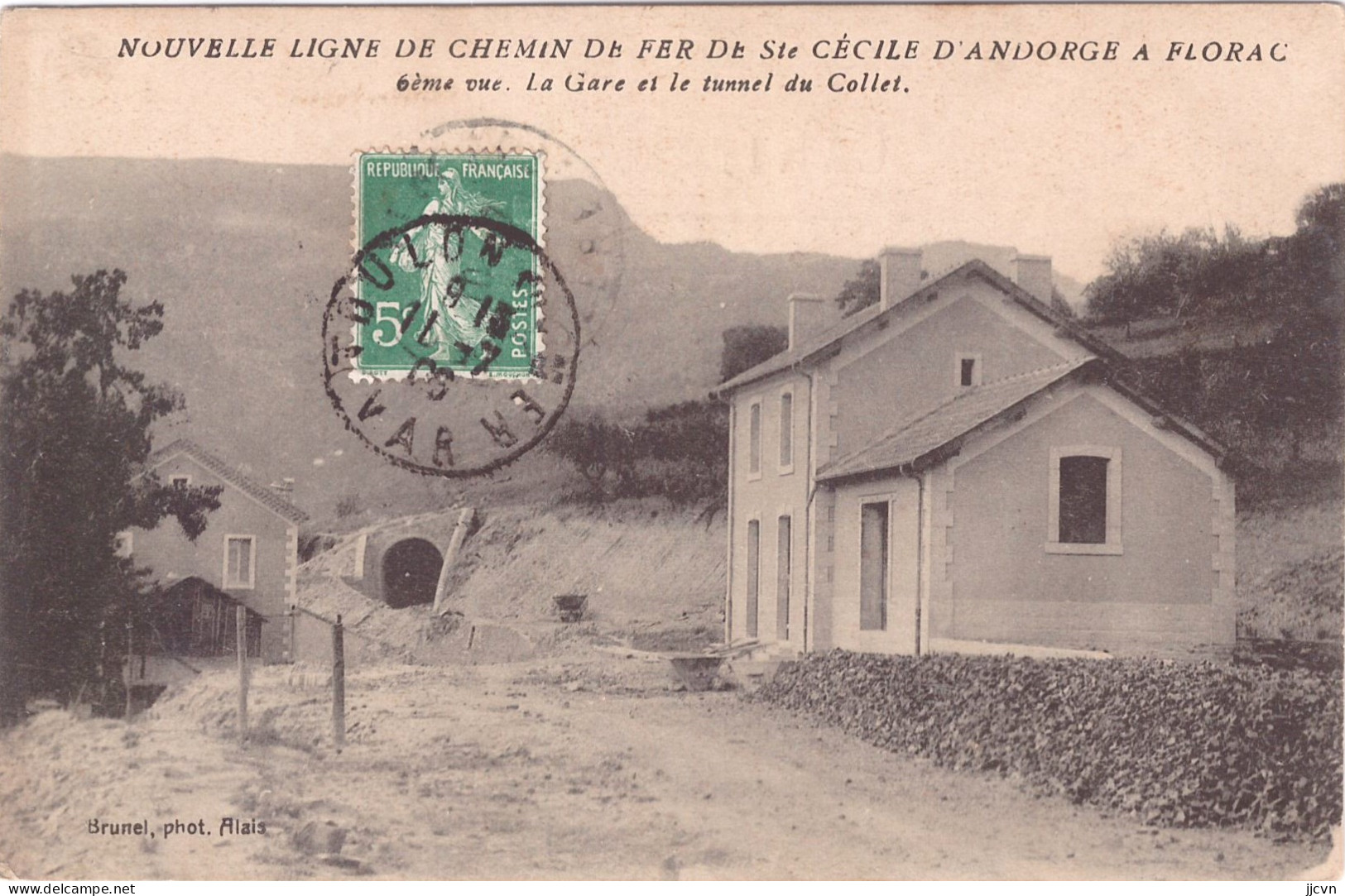 "/"48 - Lozère - Nouvelle Ligne Chemin De Fer Ste Cécile Andorge-Florac -6ème Vue La Gare Et Le Tunnel Au Collet De Dèze - Andere & Zonder Classificatie