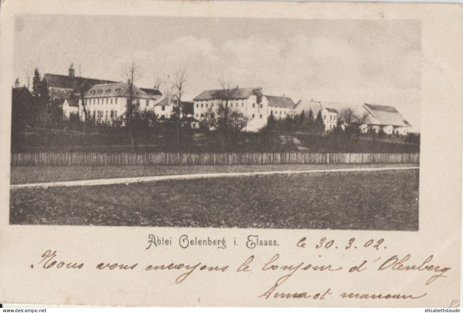 1902 - ALSACE - CONVOYEUR BAHNPOST BASEL LUXEMBURG (IND 7) ZUG 3 SUP ! - CP De OELENBERG => BRUNSTATT - Brieven En Documenten