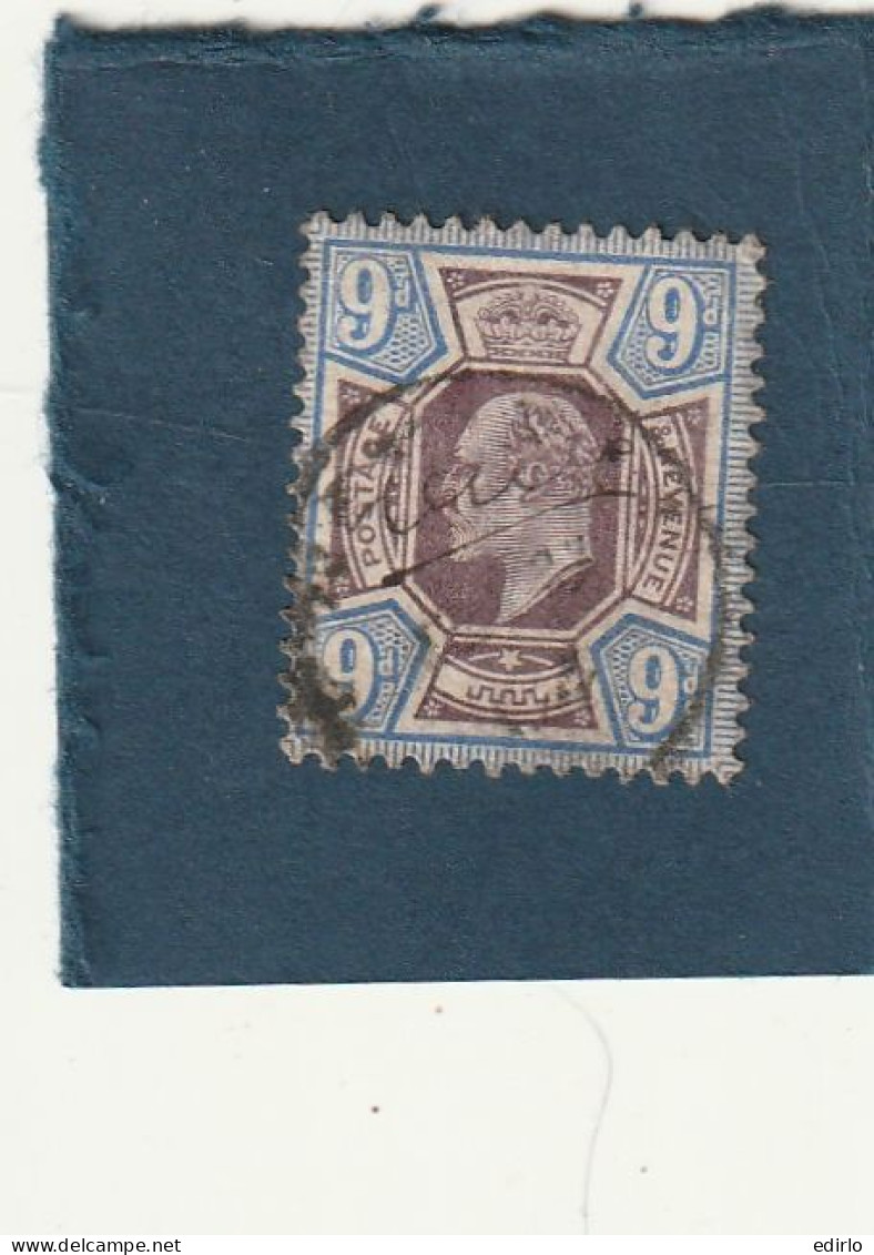 ///   ANGLETERRE ///    N° 115 --- 9 Pence -- Côte 70€ Bleu Et Brun Violet - Used Stamps