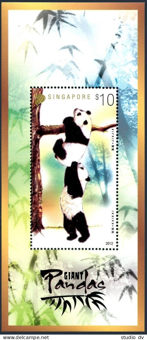 Singapore 1567-1569, 1571, 1570 Sheet, MNH. Giant Pandas, 2012. - Singapore (1959-...)