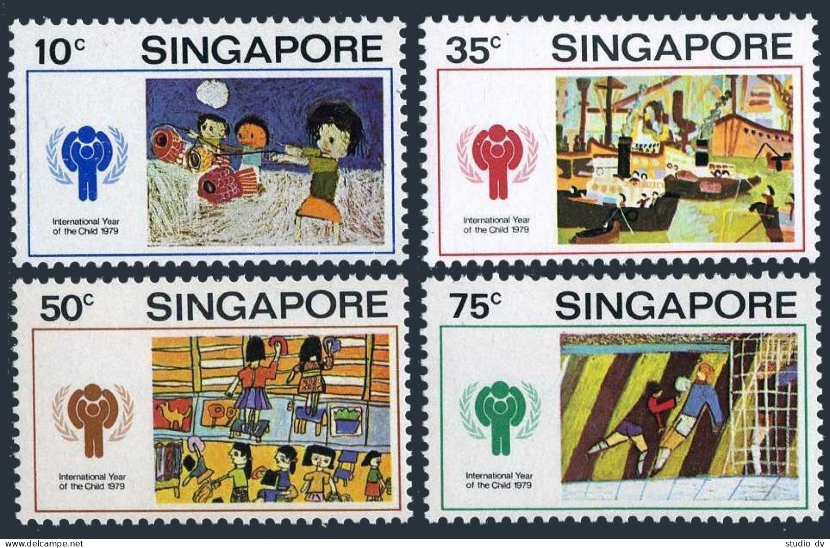 Singapore 329-332,332a Sheet,MNH.Mi 335-338,Bl.11. IYC-1979.Children's Drawings. - Singapur (1959-...)