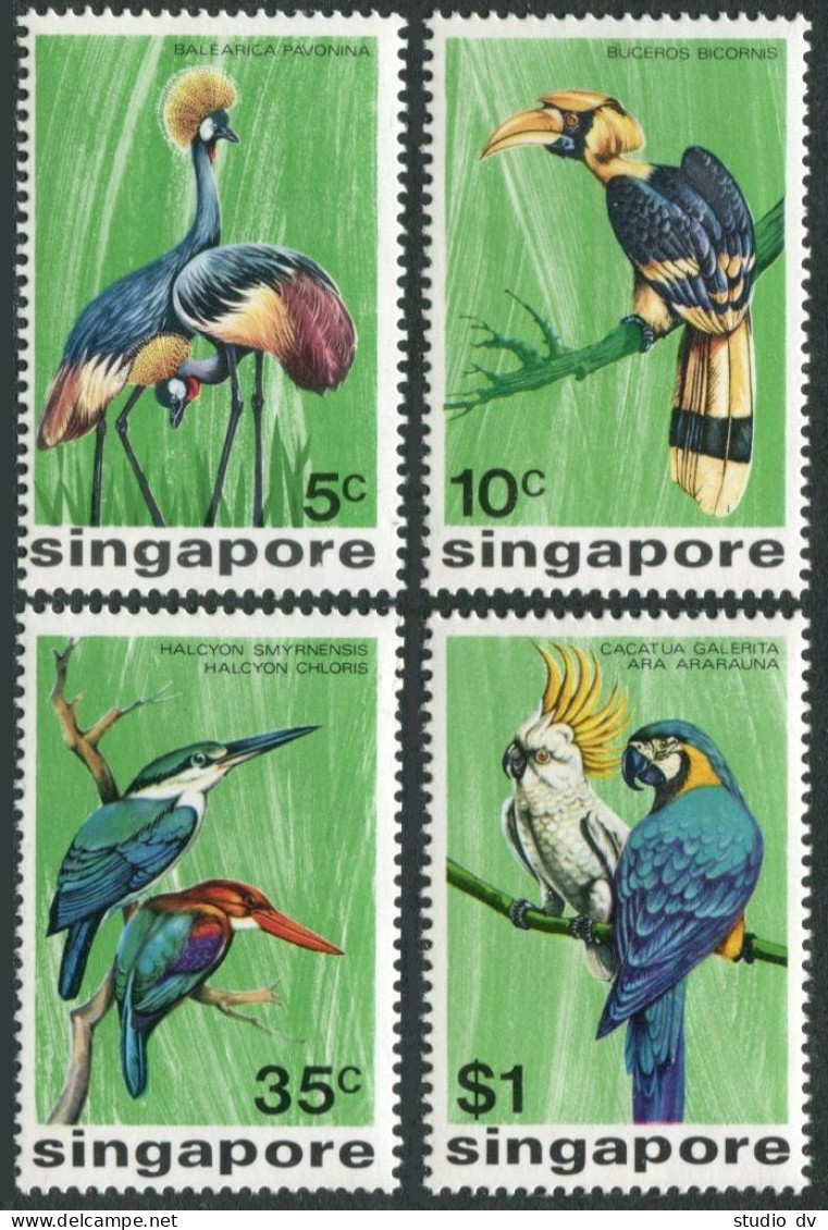 Singapore 236-239, MNH. Mi 239-242. 1975. Cranes, Hornbill, Kingfisher, Macaw. - Singapour (1959-...)