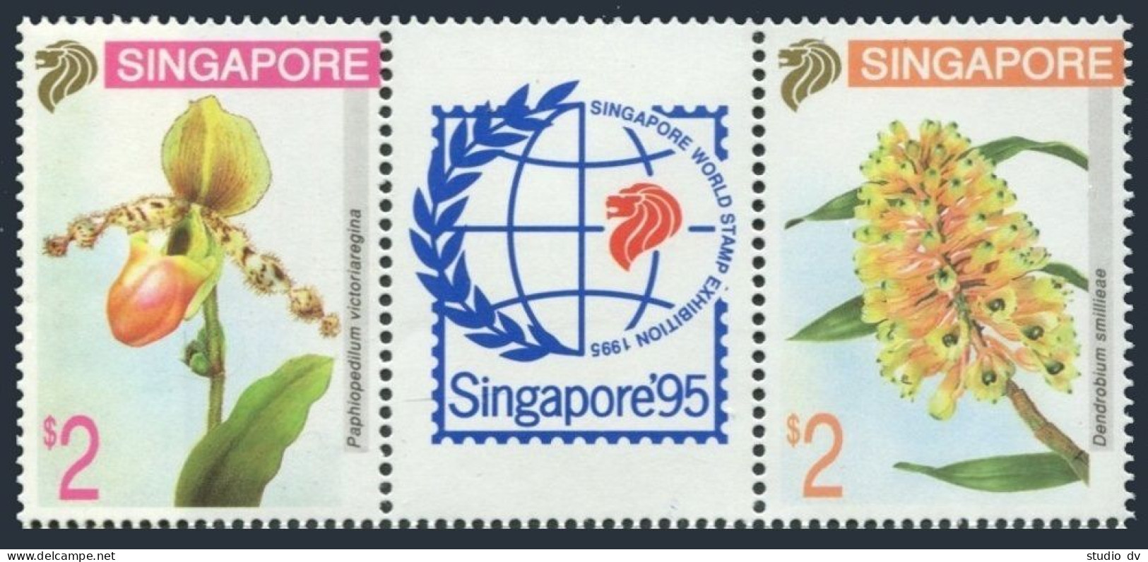 Singapore 685-686a,686b,MNH.Michel 718-719,Bl.30. SINGAPORE-1995.Flowers. - Singapur (1959-...)