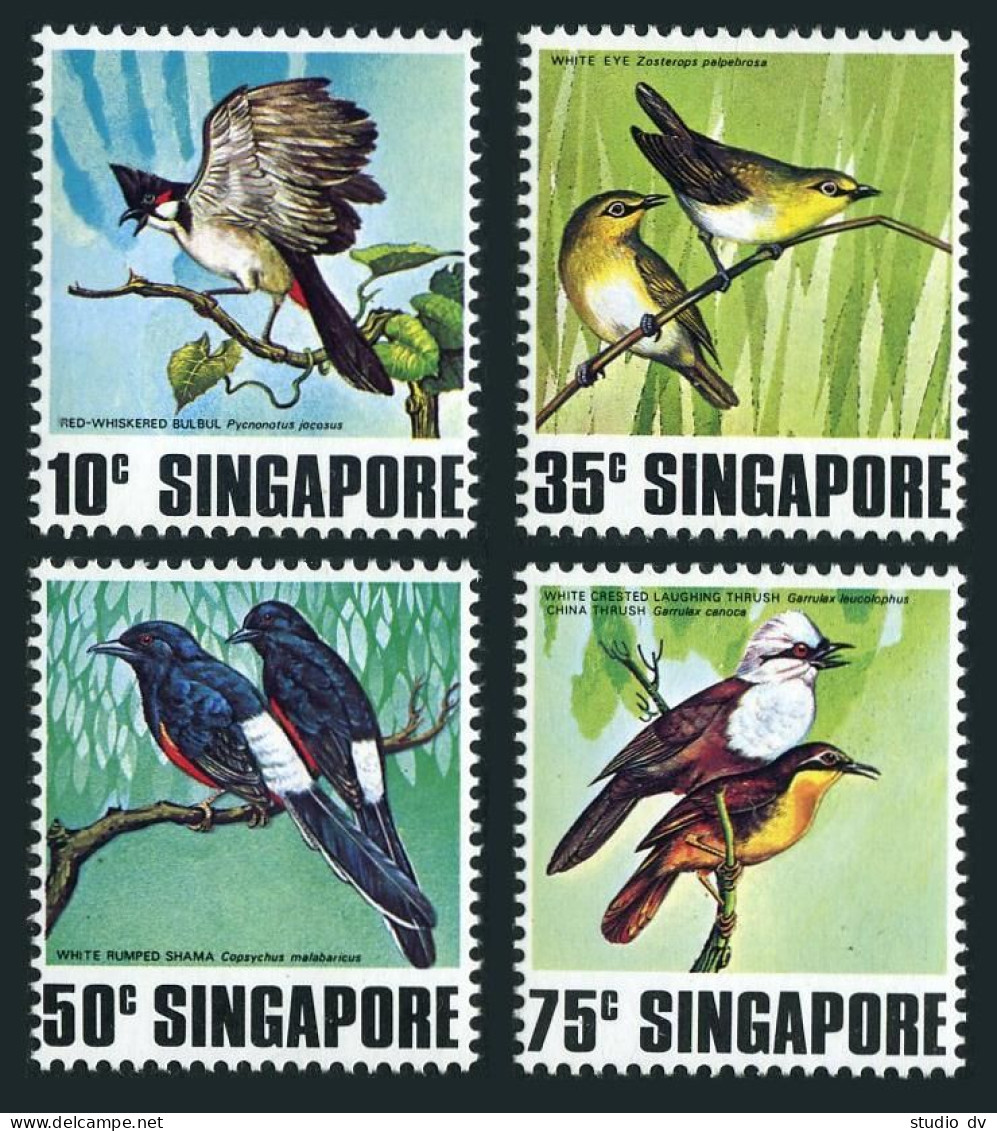 Singapore 295-298, MNH. Mi 298-301. Birds 1978. Bulbul,White Eyes, Shama,Thrush. - Singapour (1959-...)