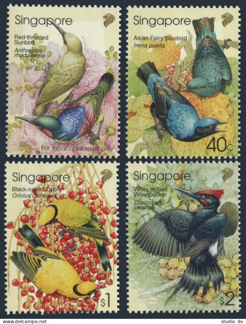 Singapore 1014-1017, 1017a, MNH. Tropical Birds 2002. Sunbird, Bluebird, Oriole, - Singapour (1959-...)