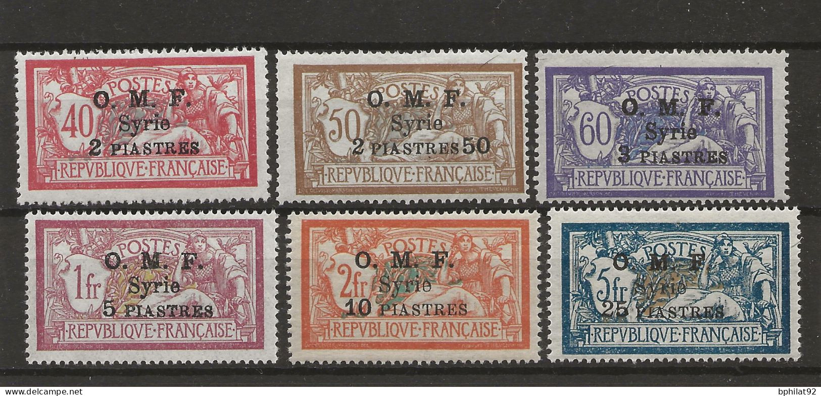 !!! SYRIE, SÉRIES 68/73 NEUVE﹡ - Unused Stamps