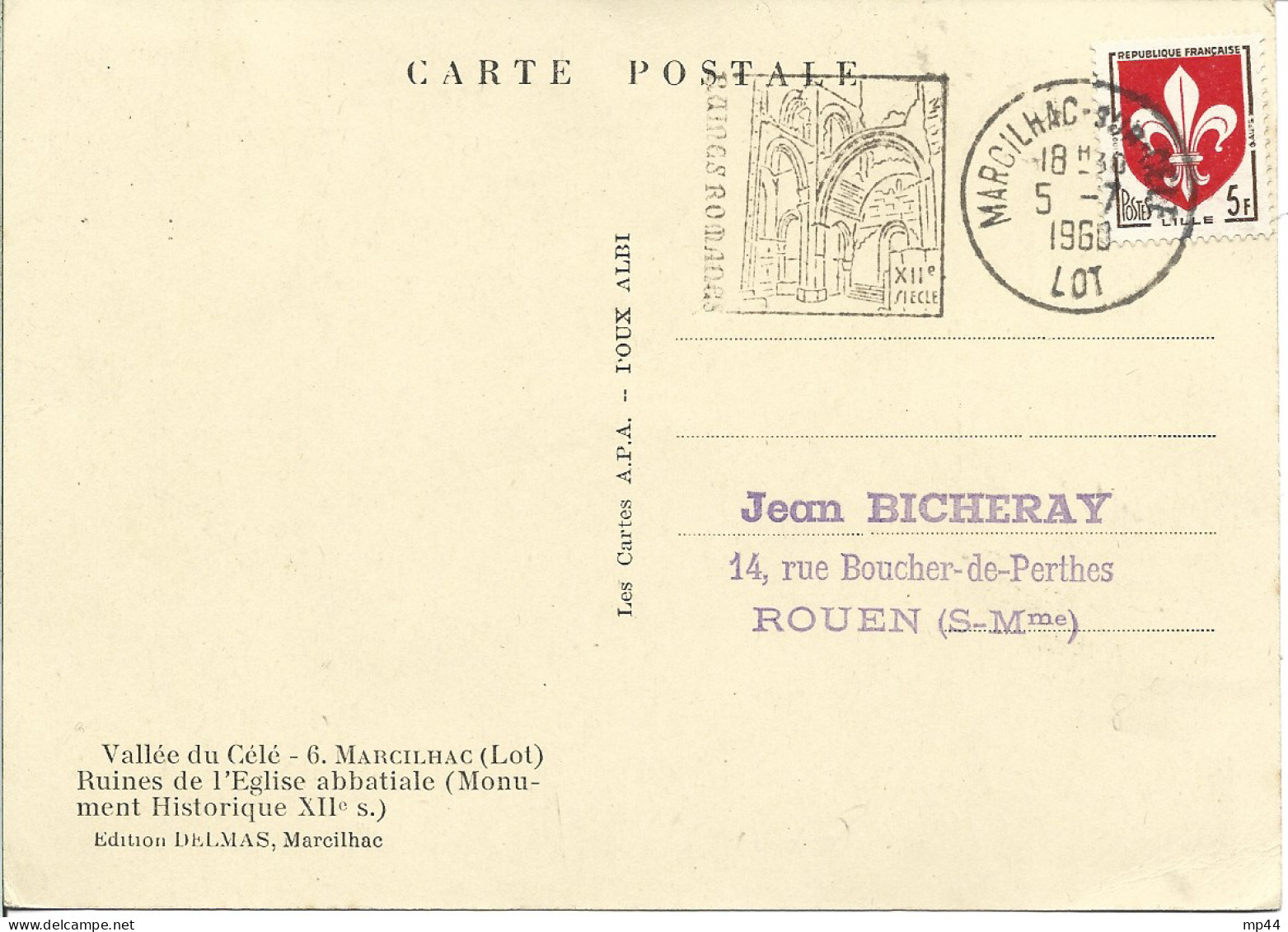 1A  ---  46  MARCILHAC-SUR-CELE  Ruines Romanes XIIè Siècle   Daguin Illustre& - Mechanical Postmarks (Advertisement)