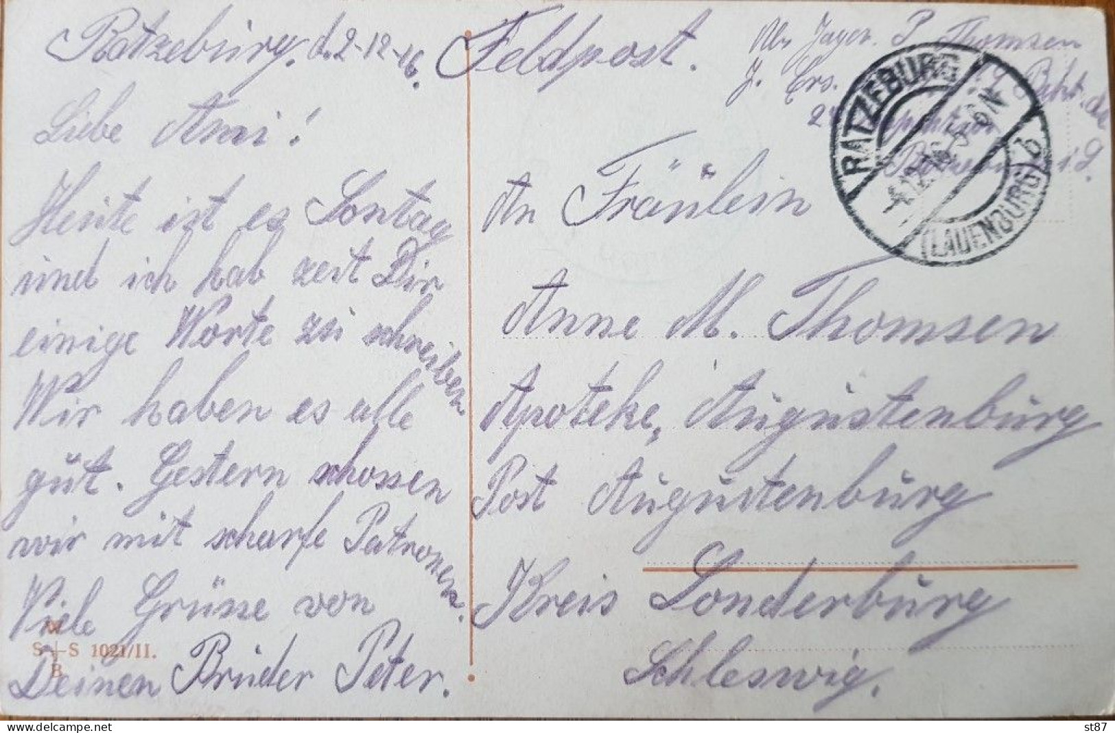 DE Feldpost 1916 Ratzeburg Railway - Other & Unclassified