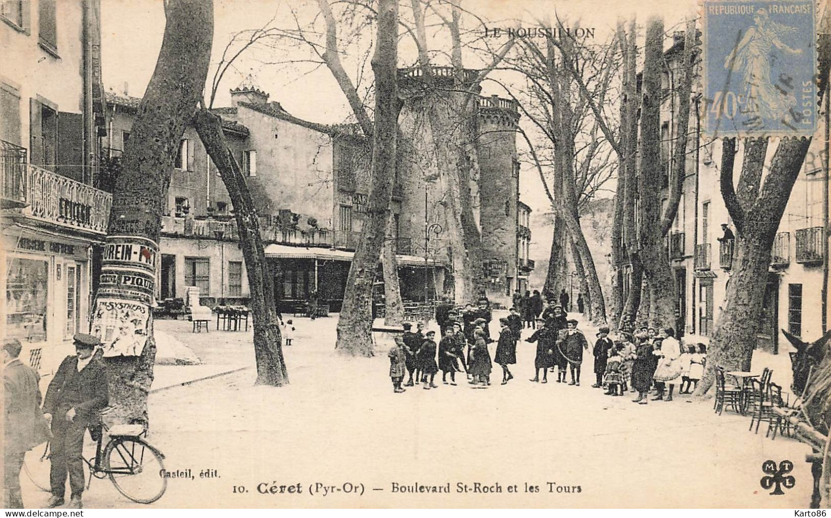 Céret * Boulevard St Roch Et Les Tours * épicerie * Villageois - Ceret