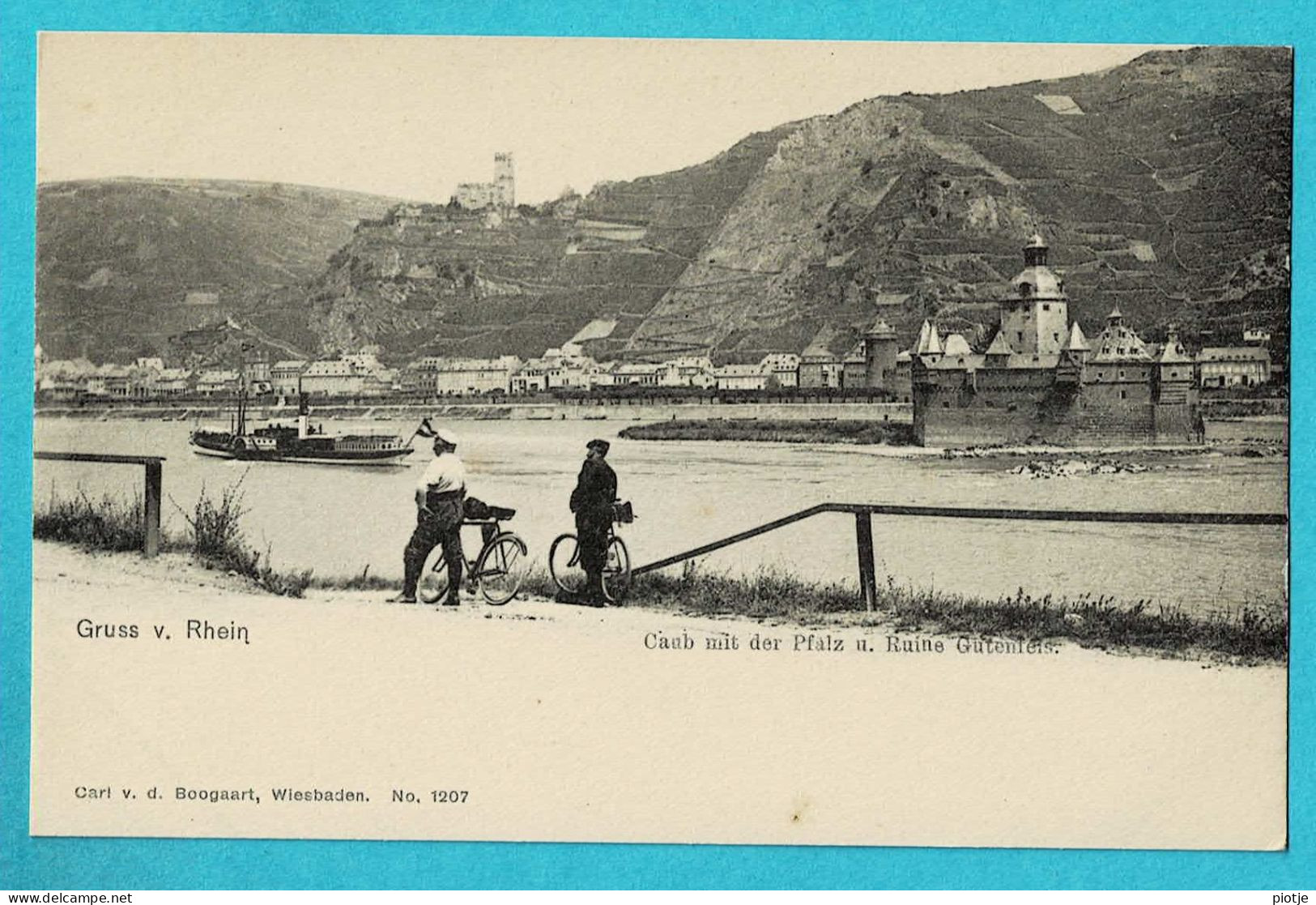 * Rhein (Rheinland Pfalz - Deutschland) * (Carl V.d. Boogaart, Wiesbaden, Nr 1207) Caub Mit Der Pfalz U Ruine Gutenfeis - Autres & Non Classés