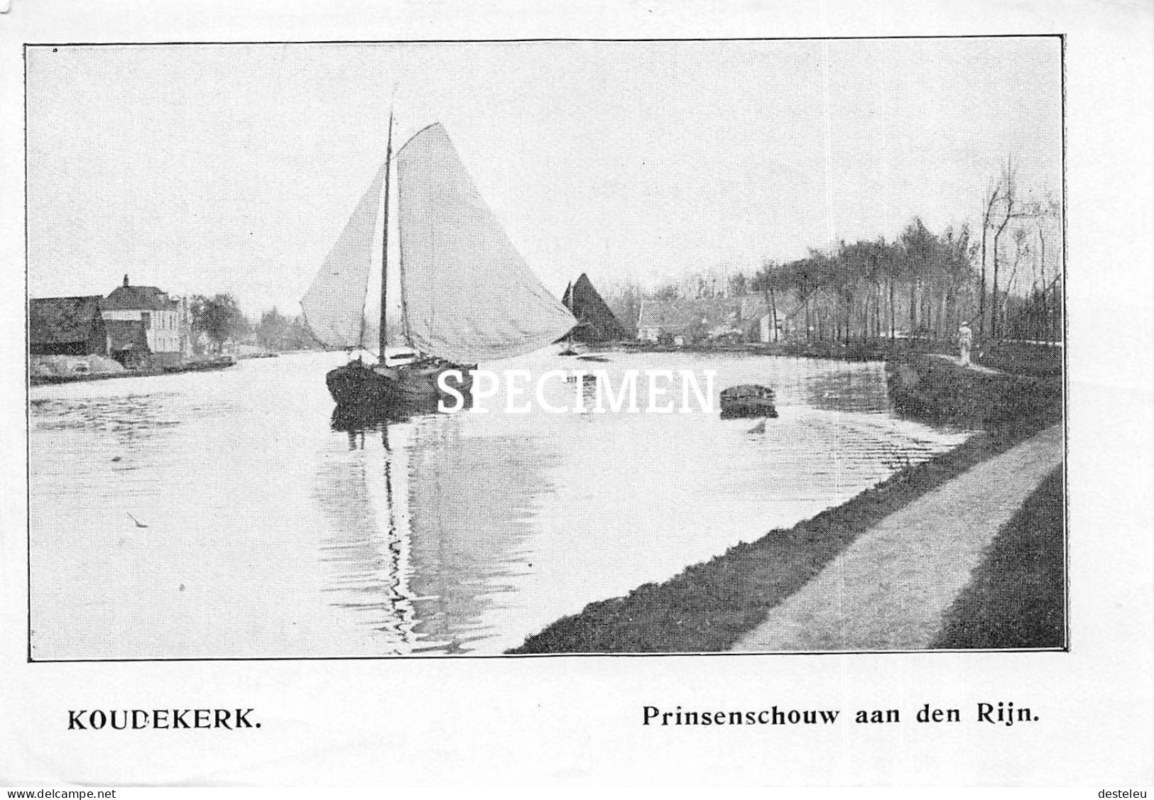 Prent - Prinsenschouw Aan Den Rijn - Koudekerke   - 8.5x12.5 Cm - Veere