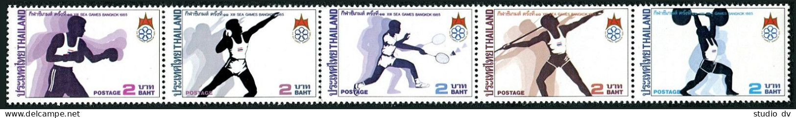 Thailand 1120ae,1120f, MNH. Mi 1132-1136,Bl.15. SEA Games, Bangkok-1985. Boxing, - Thailand