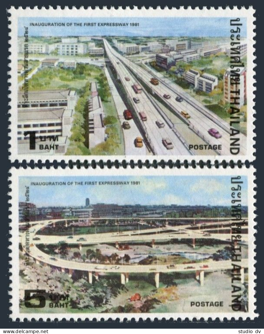 Thailand 960-961,hinged.Michel 987-988. Dindaeng-Tarua Expressway,Highway 1981. - Thailand