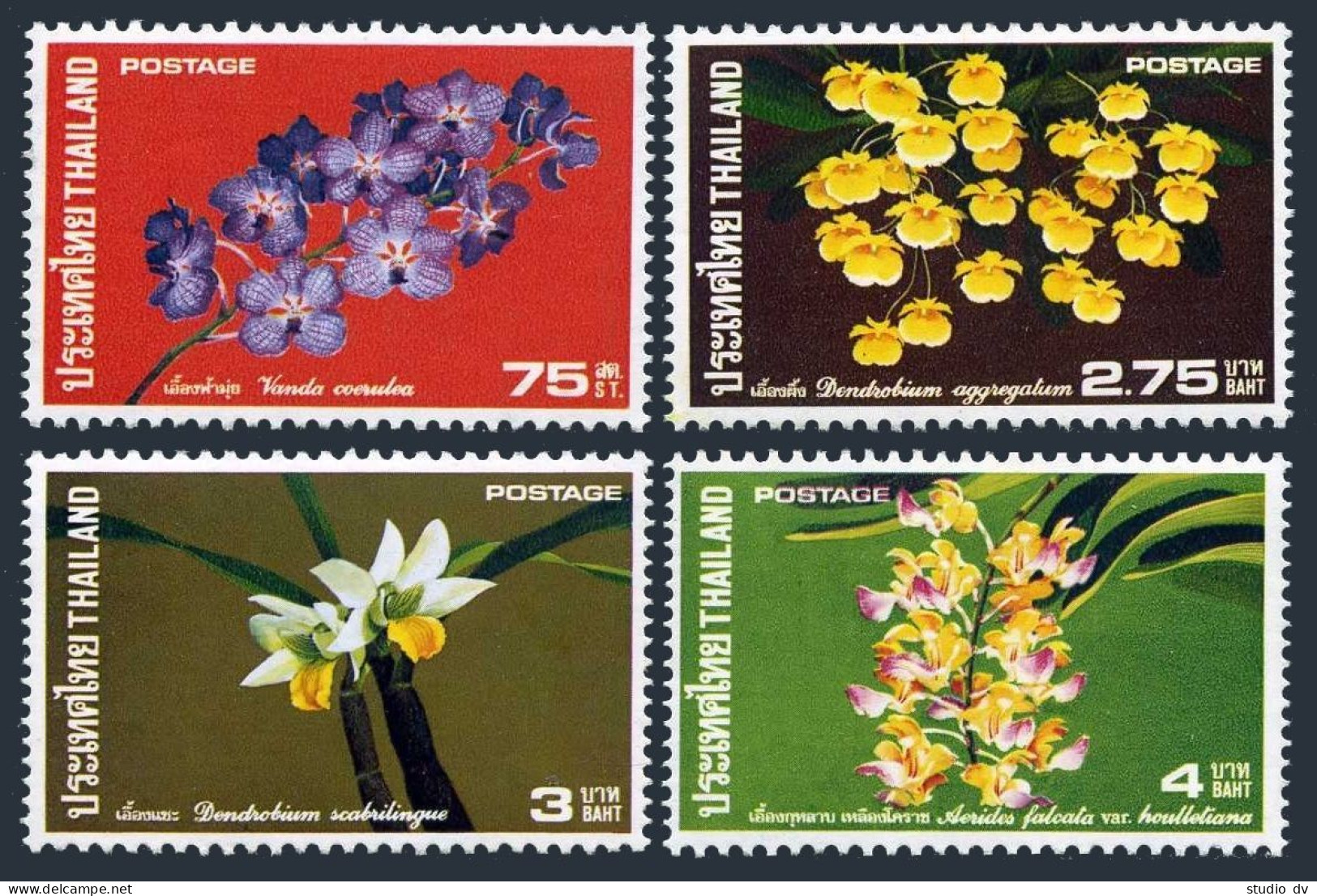 Thailand 714-717,lightly Hinged,Michel 730-733. Orchids 1974. - Thailand