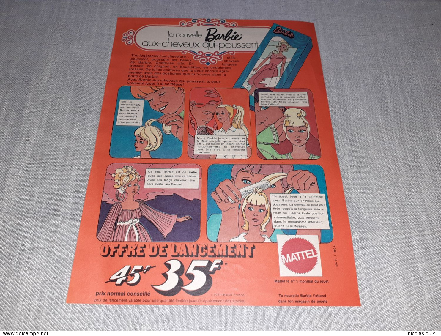 Publicité Mattel, Barbie 1971 - Publicités