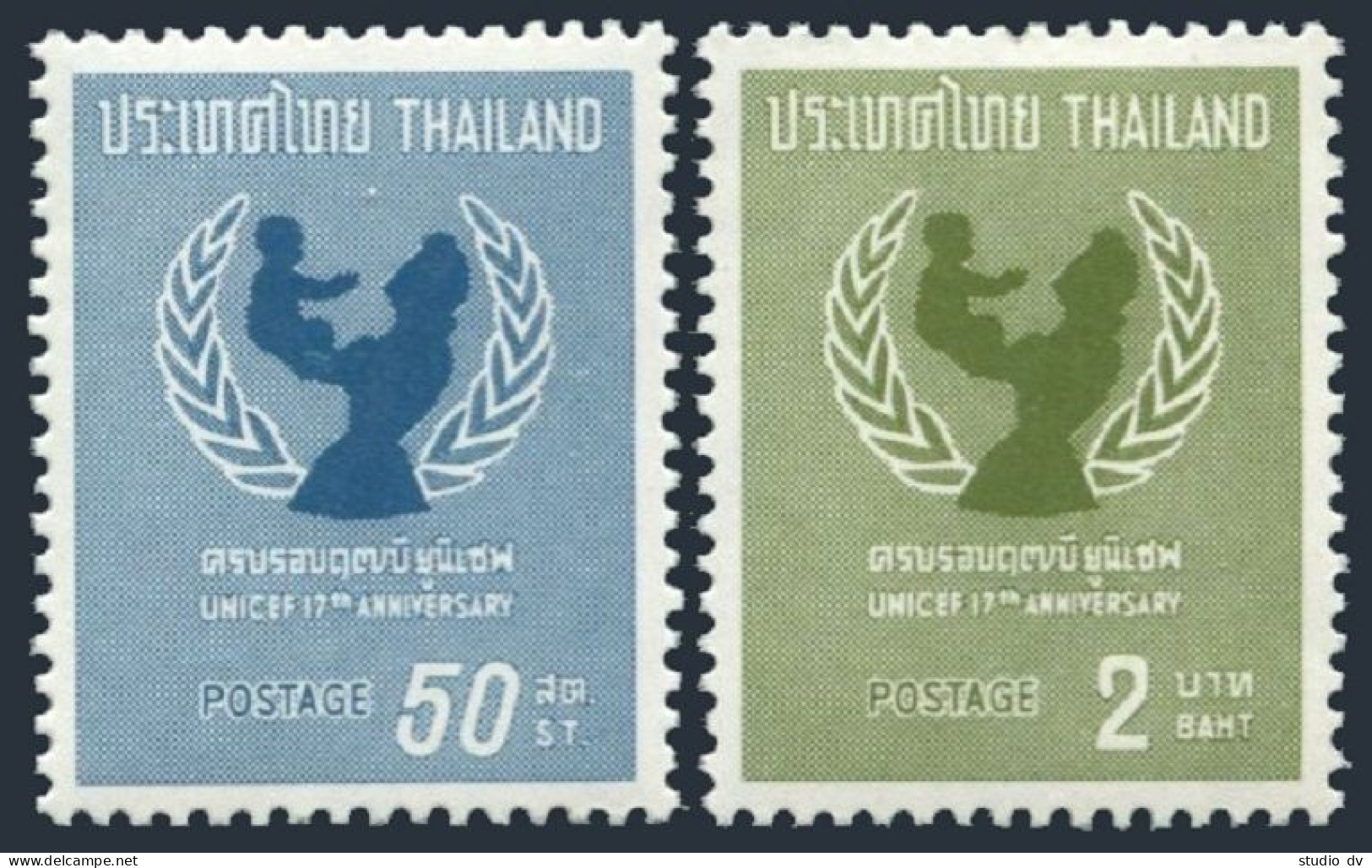 Thailand 421-422, MNH. Michel 437-438. UNICEF, 17th Ann. 1965. - Thaïlande