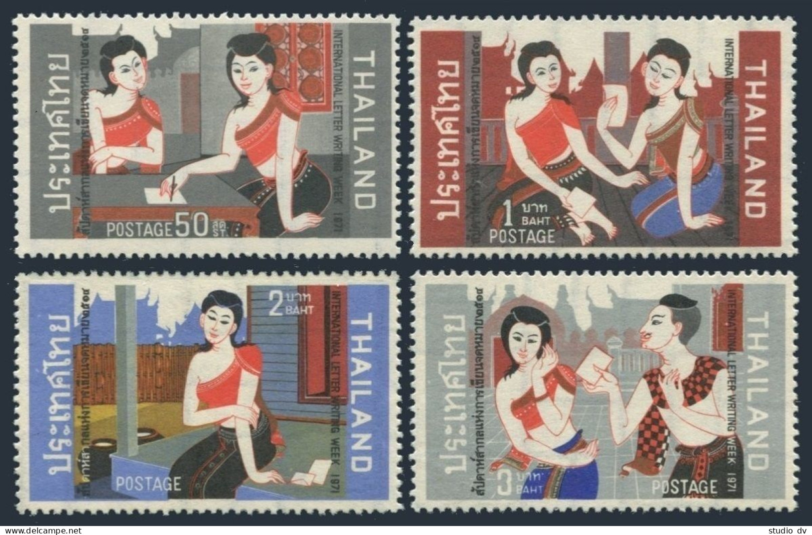 Thailand 590-593, MNH. Michel 573-576. Letter Writing Week 1971. - Thailand