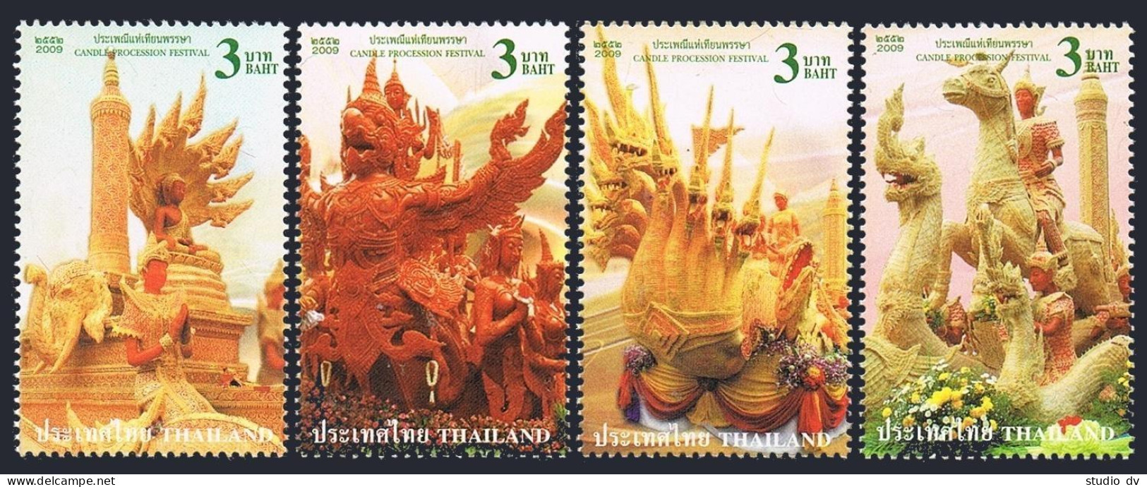 Thailand 2431-2434,2434a Sheet,MNH. Candle Procession Festival,2009. - Thaïlande