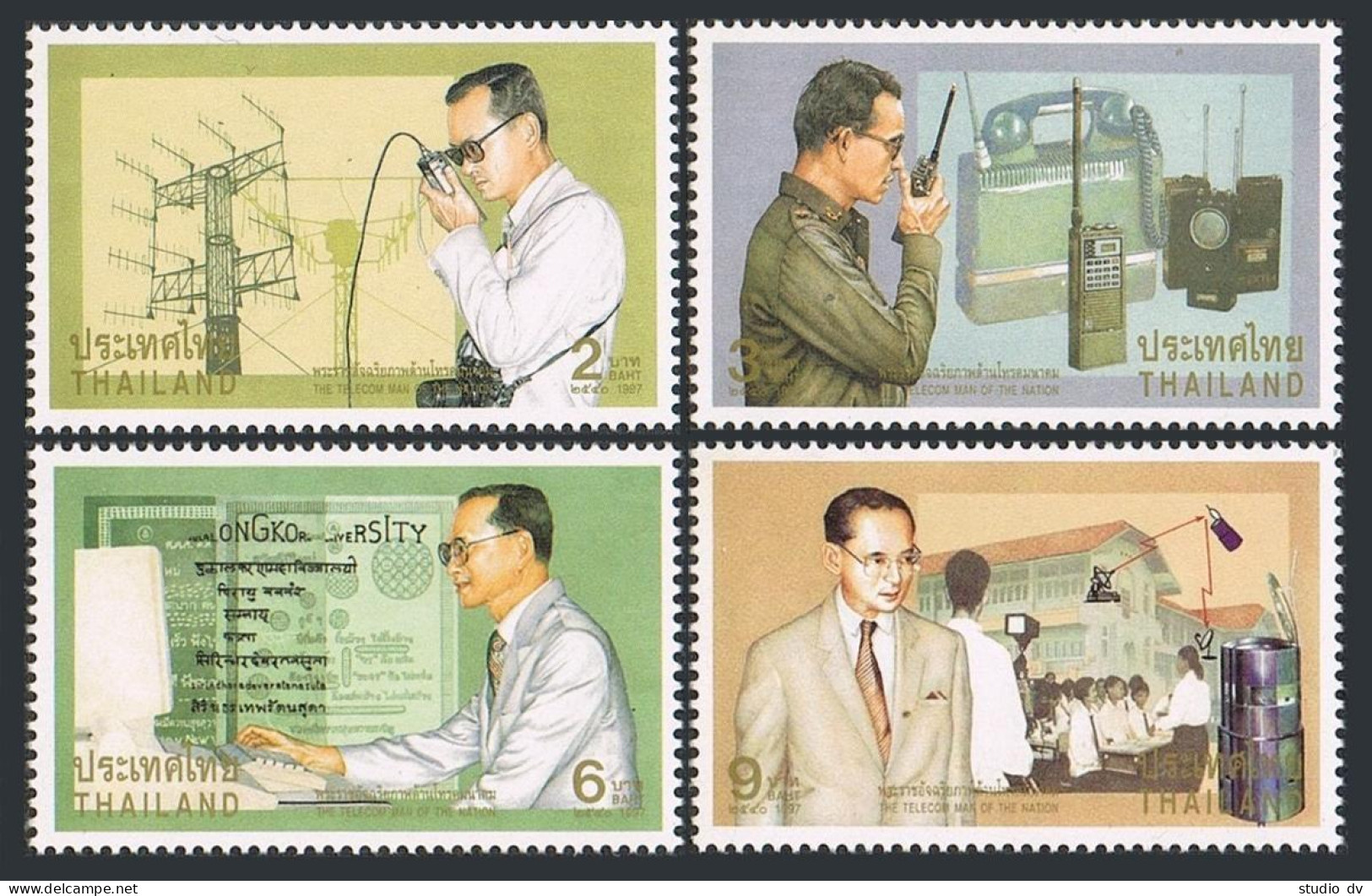 Thailand 1734-1737,1737a Sheet,MNH. King Bhumibol Adulyadej.Telecommunications. - Thailand