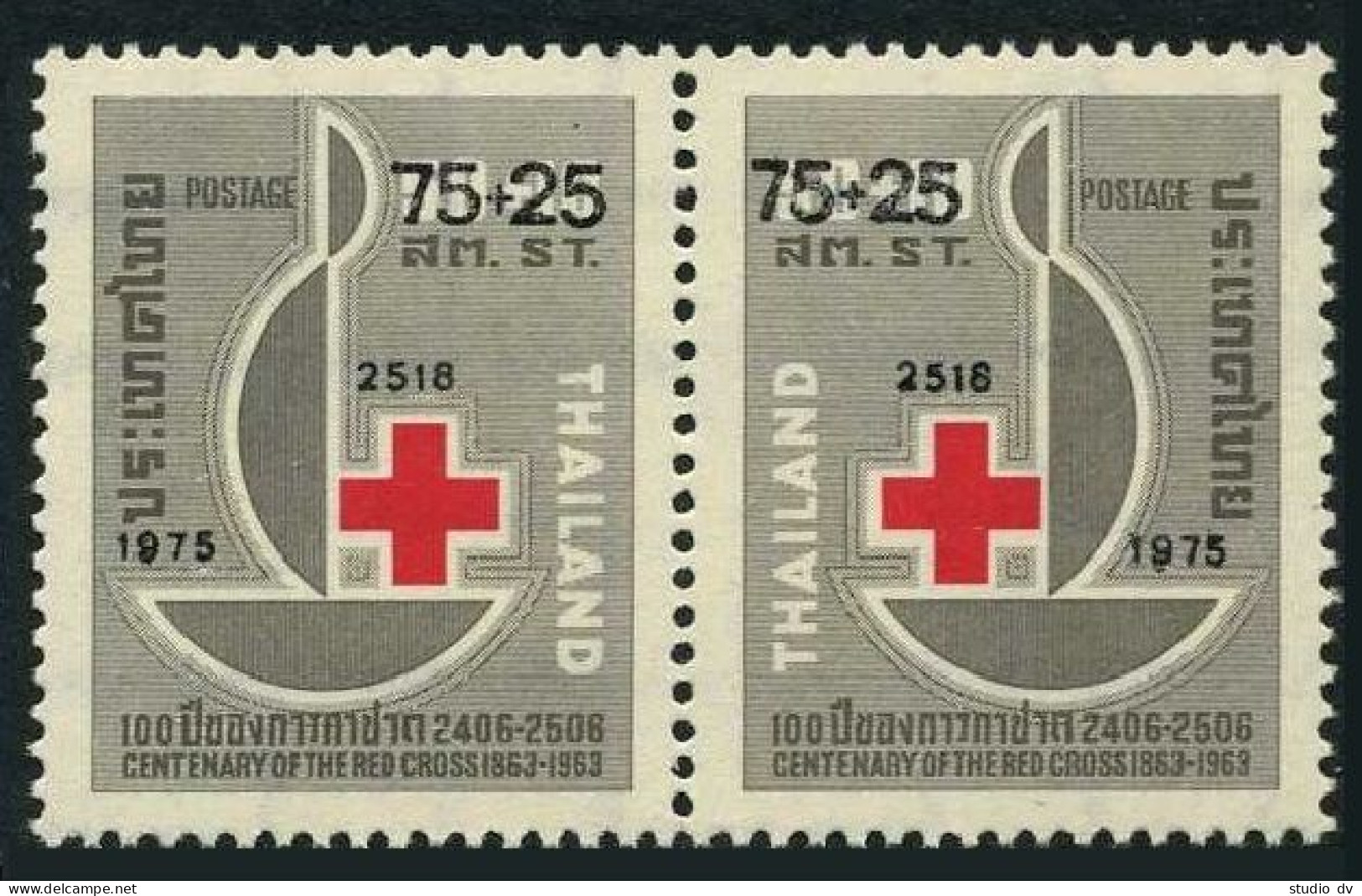 Thailand B49-B50a,MNH.Michel 803-804. 1976 Red Cross Surcharged 1975,new Value. - Thailand