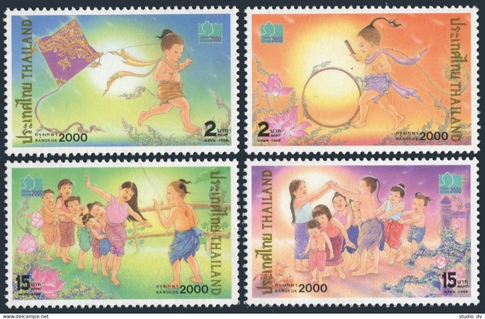 Thailand 1861-1864,MNH. BANGKOK-2000 Youth Stamp EXPO.Thai Children's Games. - Thaïlande