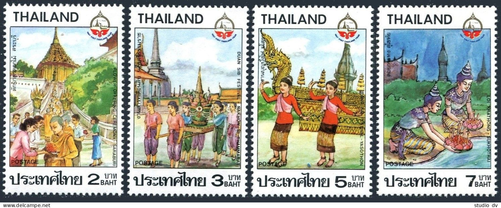 Thailand 1186-1189,MNH.Mi 1210-1213. Tourism Year 1987. Ceremonies, Festivals. - Thailand