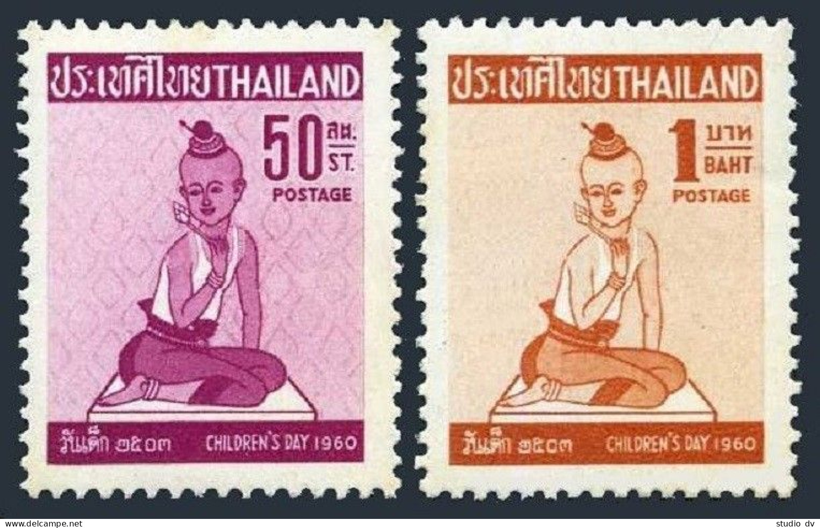 Thailand 343-344, MNH. Michel 353-354. Children Day 1960. Siamese Child. - Thailand