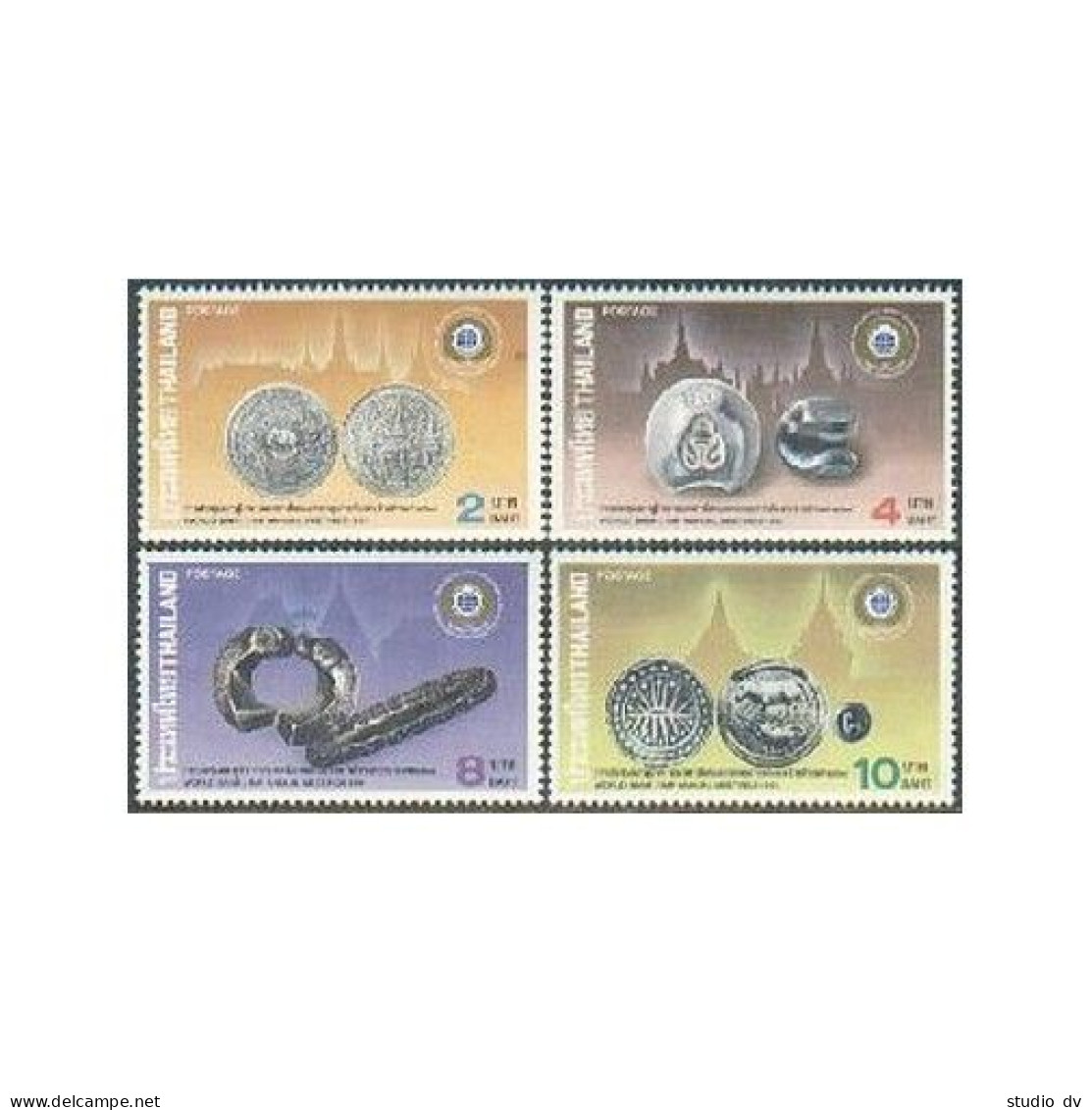 Thailand 1406-1409,MNH.Michel 1427-1430. World Bank 1991.Coins,Animals. - Thailand
