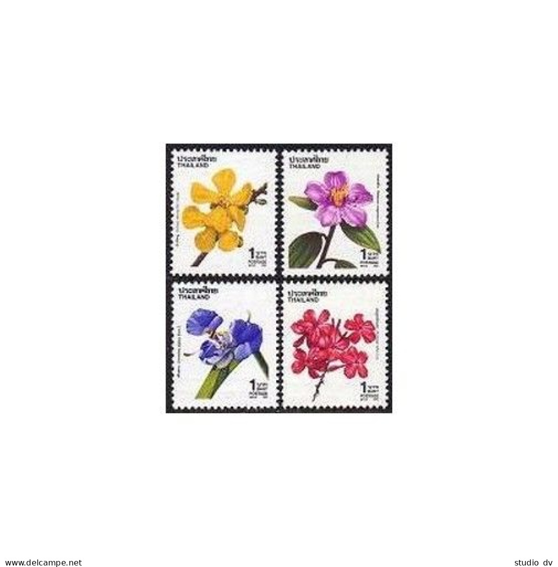 Thailand 1417-1420,1420 Perf,imperf. MNH. Mi 1443-1446, Bl.37A-37B. Flowers-1991 - Thailand