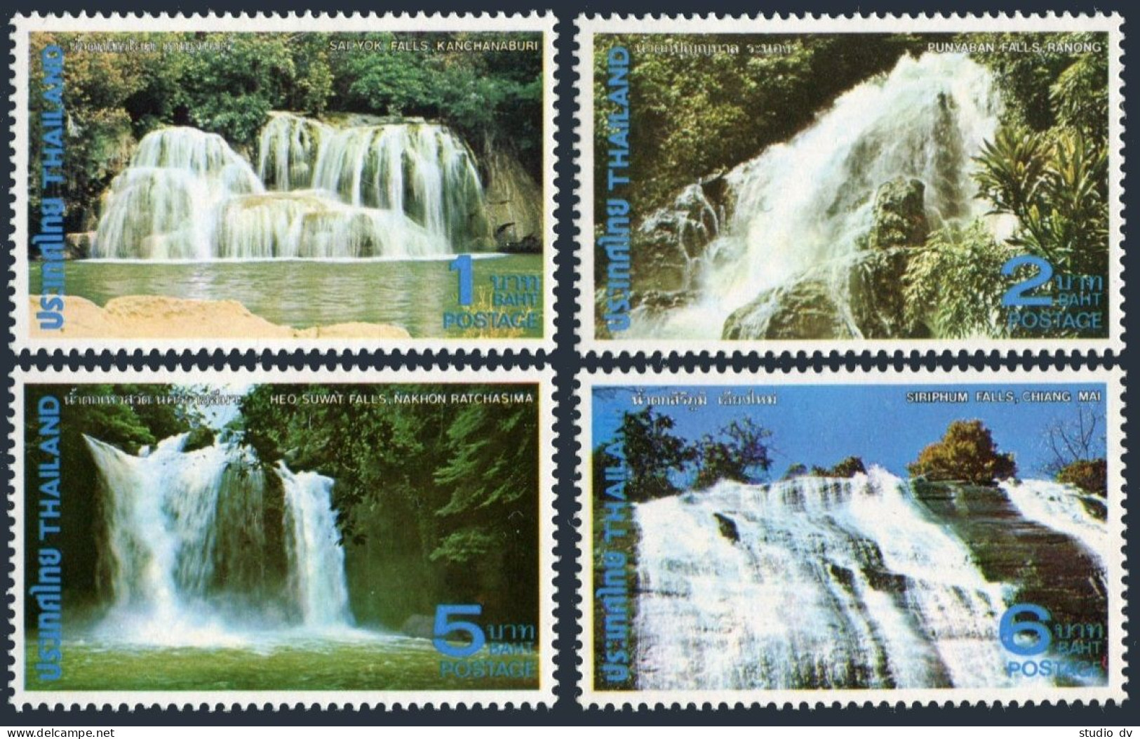 Thailand 918-921,MNH.Michel 942-945. Waterfalls 1980.Sai Yok,Punyaban,Heo Suwat, - Thaïlande