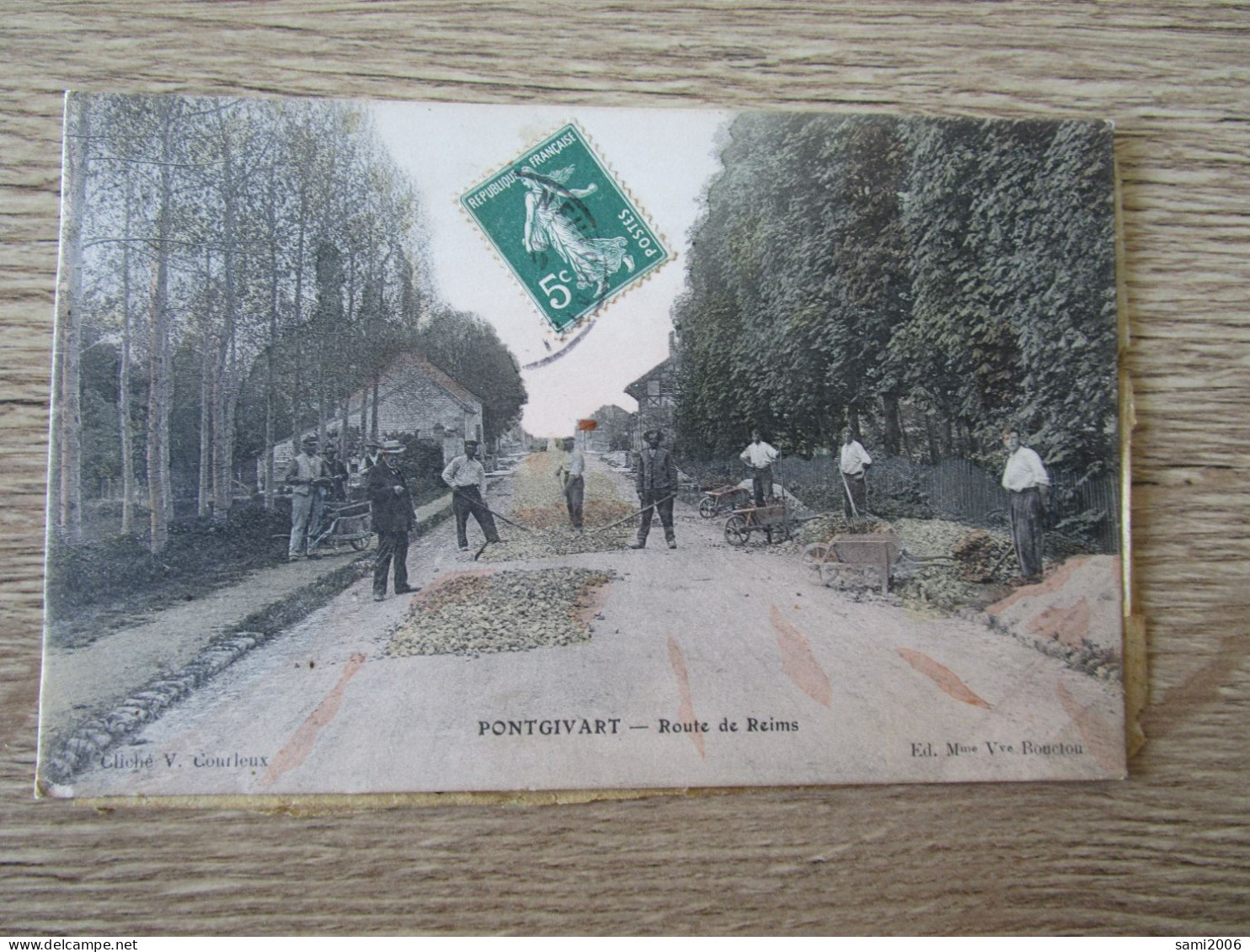 51 PONTGIVART ROUTE DE REIMS CHANTIER TRAVAUX PUBLICS ROUTE ANIMEE - Andere & Zonder Classificatie