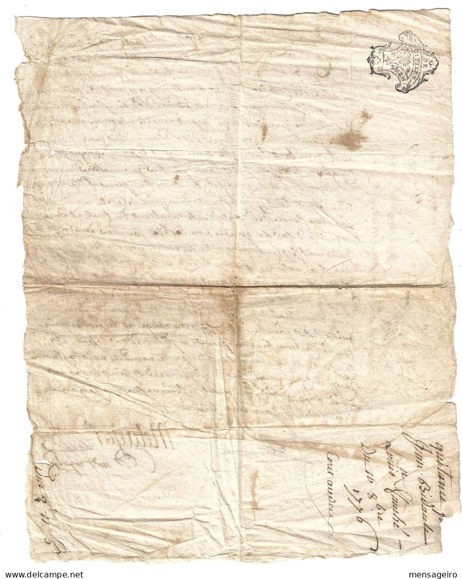 (C03) - CACHET GENERALITE POITIERS SUR DOCUMENT SAINT MAIXENT 1776 - Brieven En Documenten