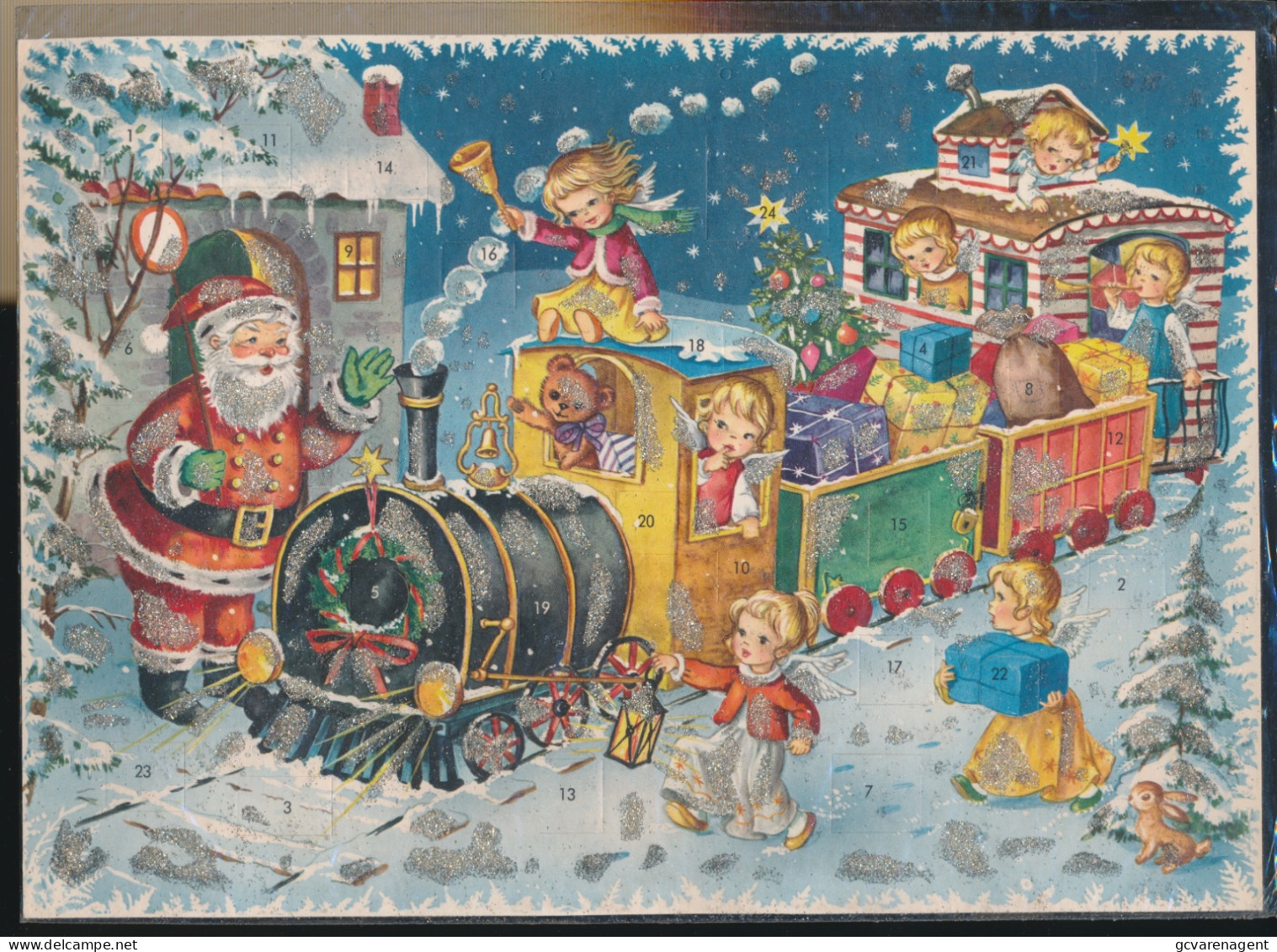 KERSTMIS KALENDER  N° 851 C KRÜGER KALENDER  JAREN 50. 280 X 200 MM                                     2 SCANS - Big : 1941-60