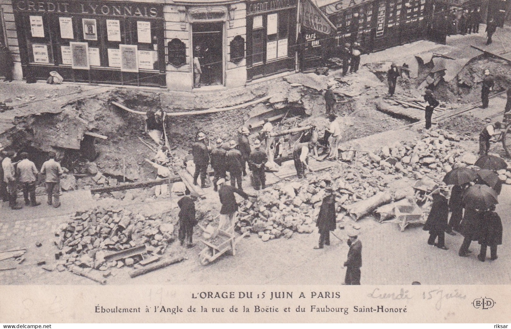 PARIS(8 Em ARRONDISSEMENT) ORAGE 1914 - Arrondissement: 08