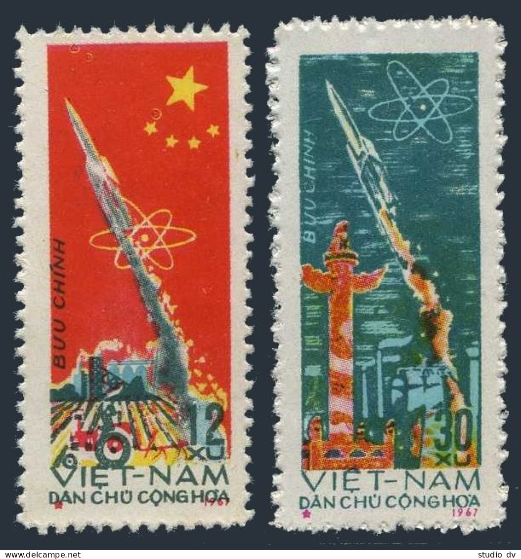 Viet Nam 469-470,MNH-yellowish.Mi 483-484. 1st Chinese Ballistic Missile,1967. - Vietnam