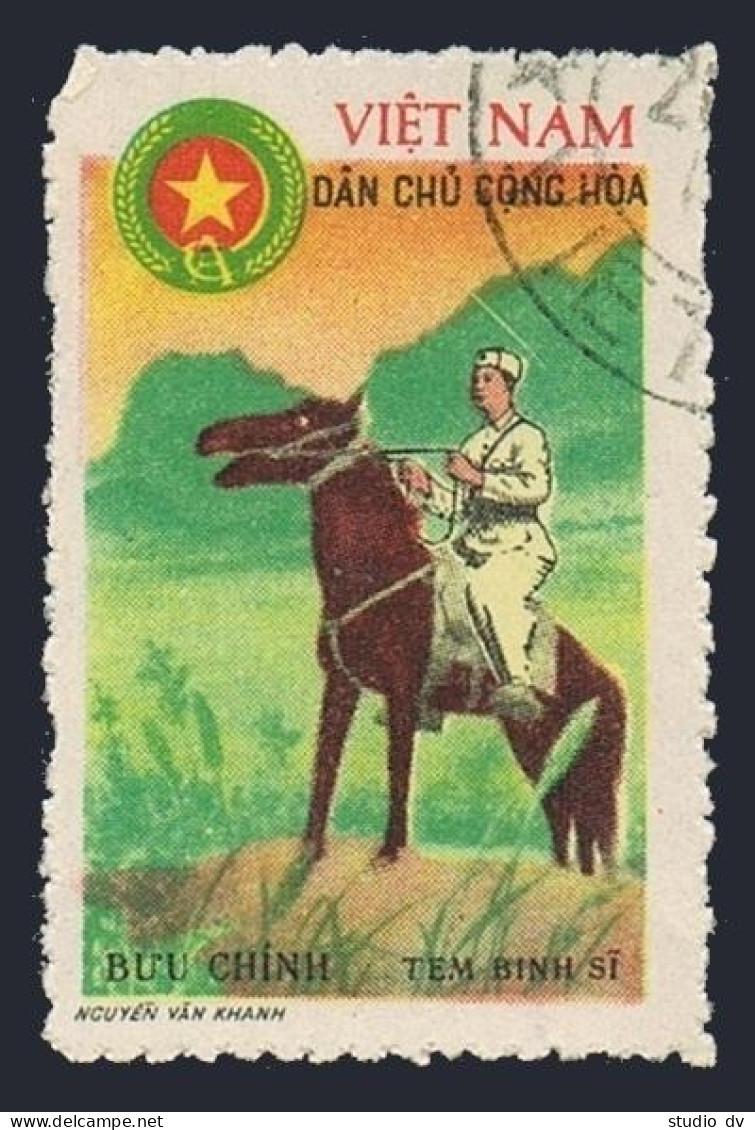 Viet Nam M5, CTO. Michel PF 5. Military 1961. Frontier Guard Horseback. - Vietnam