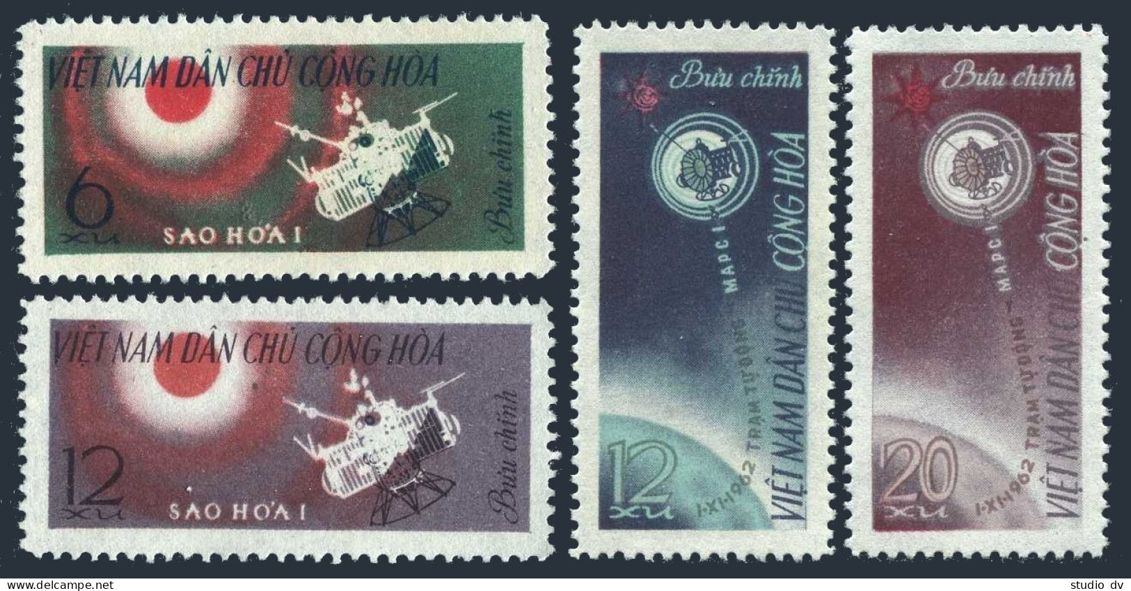Viet Nam 251-254,lightly Hinged.Michel 258-261. Mars 1 Spacecraft,1963. - Viêt-Nam