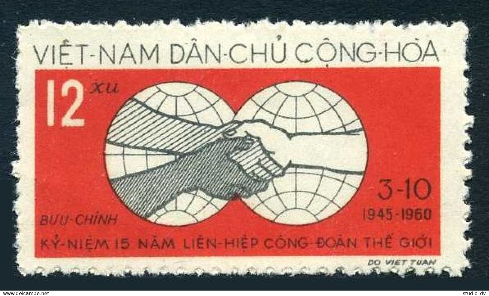 Viet Nam 139,lightly Hinged.Michel 144. Federation Of Trade Unions-15,1960. - Vietnam