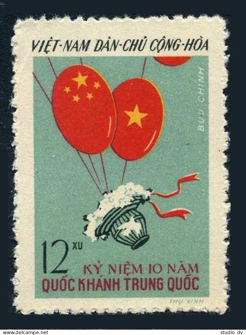 Viet Nam 105,lightly Hinged.Michel 108. PRC China,10th Ann.1959. - Vietnam