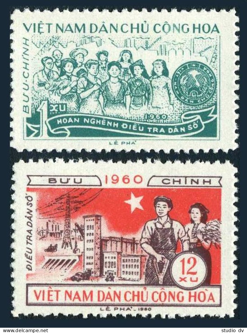 Viet Nam 116-117,lightly Hinged.Michel 120-121. Census 1960. - Viêt-Nam