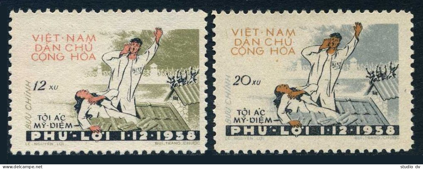 Viet Nam 97-98, Lightly Hinged. Michel 100-101. 1959. Phu Loi Massacre. - Viêt-Nam
