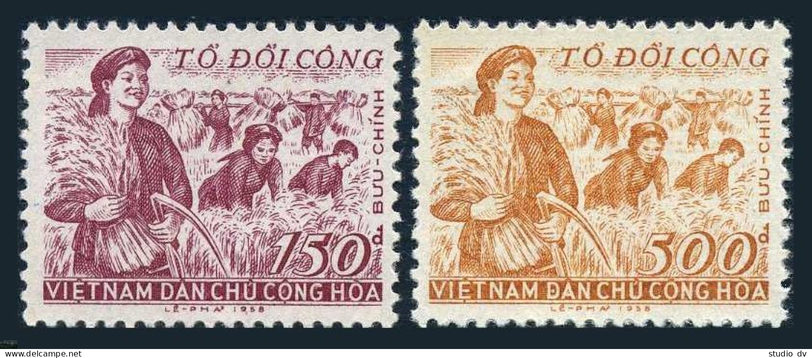 Viet Nam 84-85, Lightly Hinged. Michel 87-88. 1958. Mutual Aid Team. - Viêt-Nam