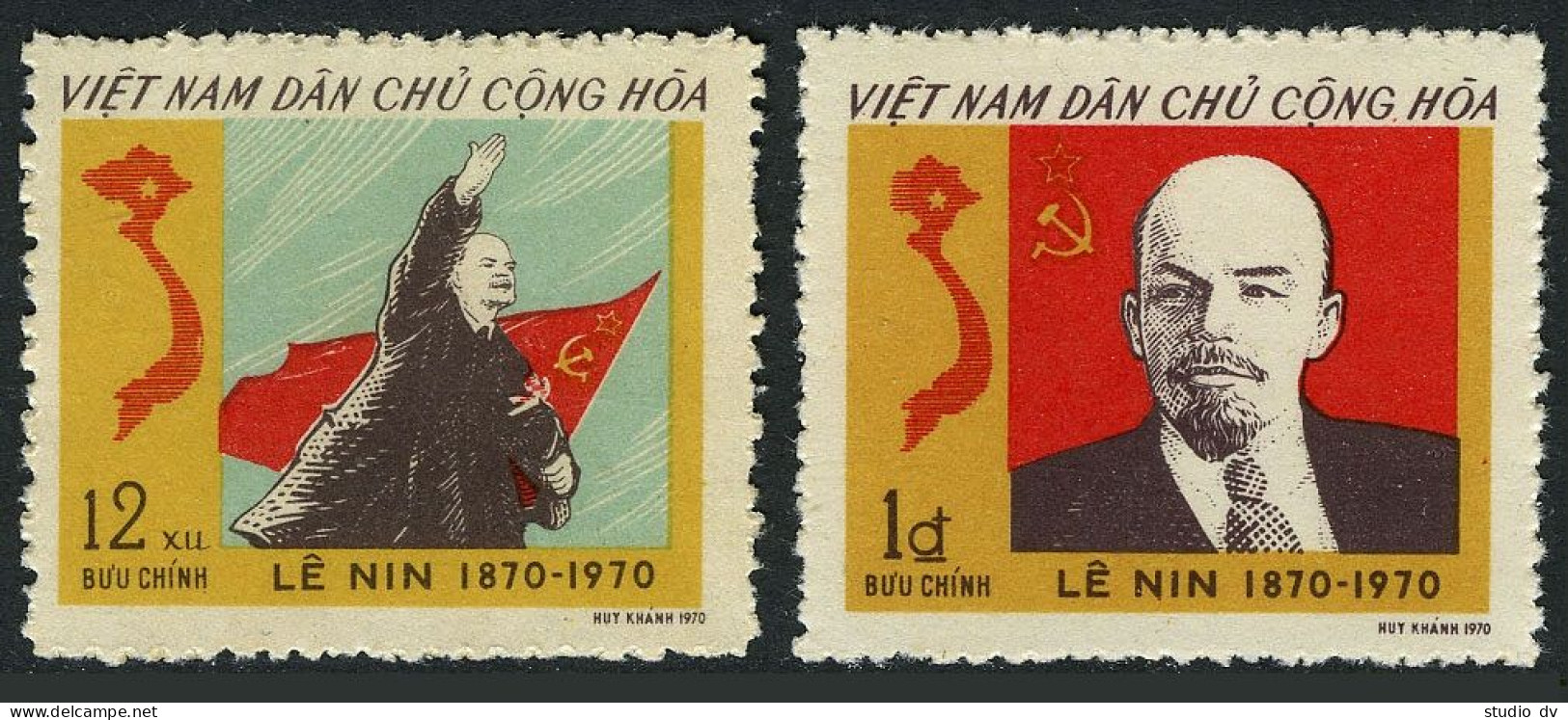 Viet Nam 579-580, MNH. Michel 608-609. Vladimir Lenin, Birth Centenary, 1970. - Vietnam