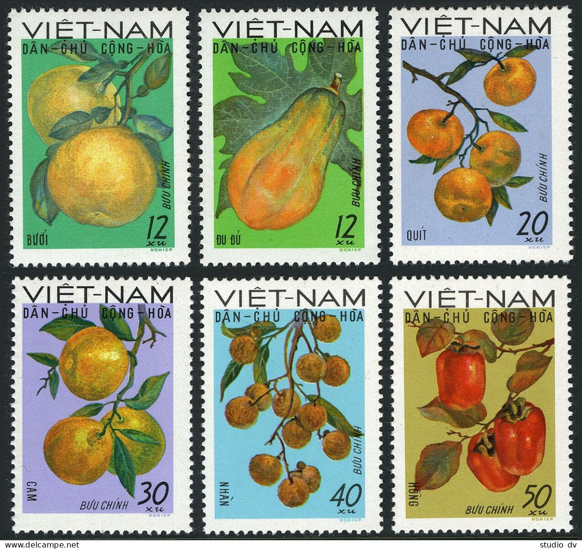 Viet Nam 560-565,CTO.Michel 588-593. Fruits 1969. - Viêt-Nam